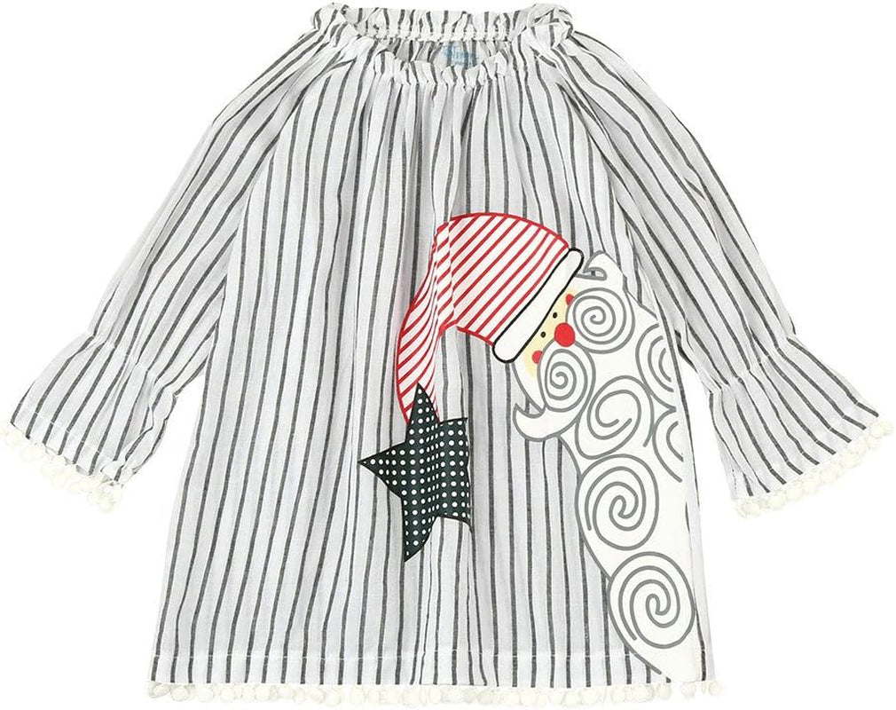 Baby Toddler Girls Christmas Dress Fall Winter Clothes Kids Xmas Santa Striped Princess Dress 1-4 Years Old