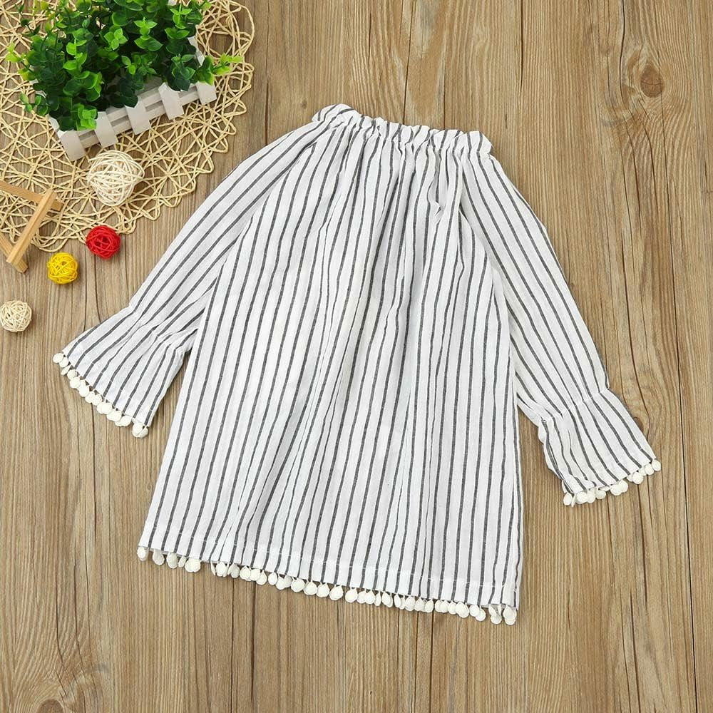 Baby Toddler Girls Christmas Dress Fall Winter Clothes Kids Xmas Santa Striped Princess Dress 1-4 Years Old