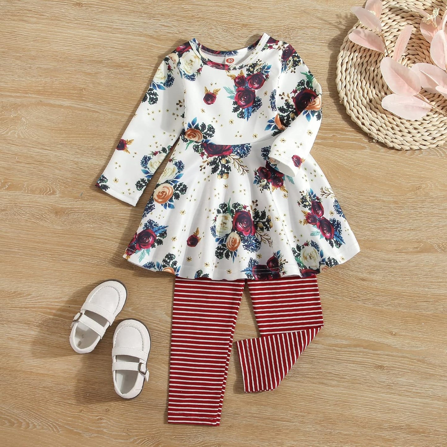 Toddler Baby Girls Floral Clothes Set Tunic Shirt Pants Princess Outfit Clothing