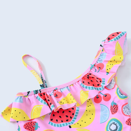 Baby Girl Swimsuit Cute One Piece Bathing Suit with Sun Protection Ruffles Swimwear (9M-6T)