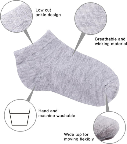 25 Pairs Toddler Ankle Socks Low Cut Kids Half Cushion Socks Low Rise Ankle Socks for Boys and Girls